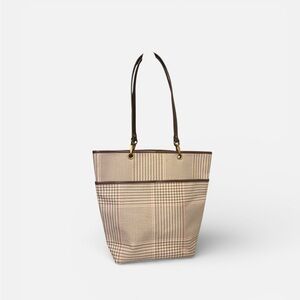 Ralph Lauren Tan Checkered Tote